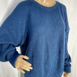 Brittania Sz Med Acrylic Blue Oversized Sweater Comfy Cottagecore Cabincore